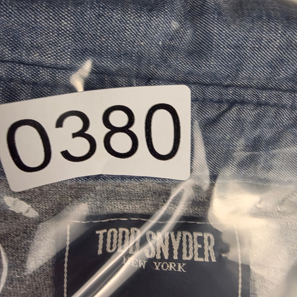 Todd Snyder Mens XL Gray Heather Cotton Polo Shirt Chambray Collar Canada - Picture 7 of 7